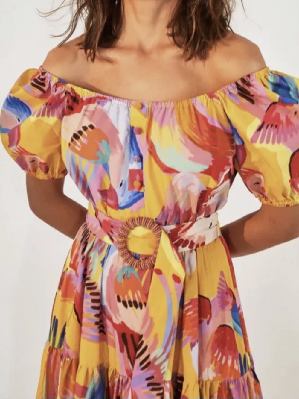 FARM Rio Macaw Puff Sleeve Maxi - Picture 3 of 7